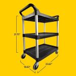 Rubbermaid Heavy Duty 3-Shelf Rolling Utility Cart