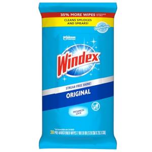 Windex Ammonia-Free Glass Cleaning Wipes, 38 Count