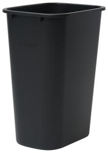 Winco 10 Gallon Black Waste Basket