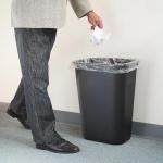 Winco 10 Gallon Black Waste Basket