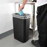 Winco 10 Gallon Black Waste Basket