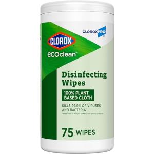 Clorox EcoClean Plant-Based Disinfecting Wipes, 75 Count