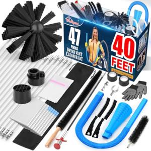33-Piece Dryer Vent Cleaning Kit with Vacuum Attachments