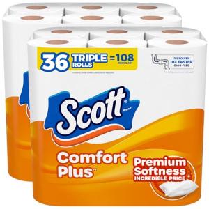 Scott ComfortPlus Septic-Safe Toilet Paper, 36 Rolls