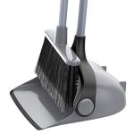 MR.SIGA Adjustable Broom and Dustpan Set - Gray