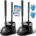 Forasto 2-Pack Toilet Brush and Plunger Set