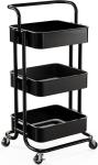 Pipishell 3-Tier Rolling Utility Cart with Lockable Wheels