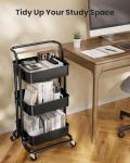 Pipishell 3-Tier Rolling Utility Cart with Lockable Wheels