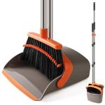 Adjustable Broom and Dustpan Set for Heavy Duty Cleaning