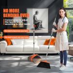 Adjustable Broom and Dustpan Set for Heavy Duty Cleaning