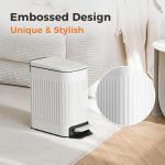 Slim Bathroom Trash Can with Lid - 6L Stainless Steel