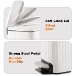 Slim Bathroom Trash Can with Lid - 6L Stainless Steel