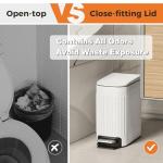 Slim Bathroom Trash Can with Lid - 6L Stainless Steel