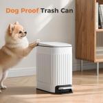 Slim Bathroom Trash Can with Lid - 6L Stainless Steel