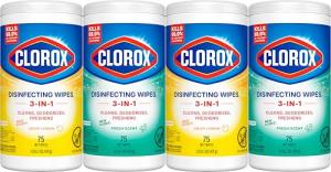 Clorox Bleach-Free Disinfecting Wipes, 75 Count (4-Pack)