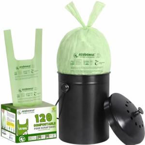 ECOBEWUS 1.6 Gallon Compostable Trash Bags (120 ct.)