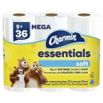 Charmin Essentials Soft Toilet Paper, 9 Mega Rolls