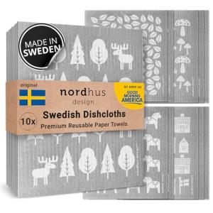 Swedish Dishcloths - 10 Reusable Grey Cloths
