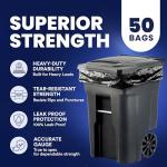 Heavy Duty Black Trash Bags, 95-96 Gallon, 50 Count