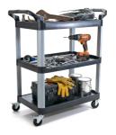 Heavy-Duty Rolling Utility Service Cart - 3 Shelves