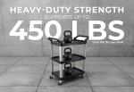 Heavy-Duty Rolling Utility Service Cart - 3 Shelves
