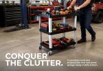 Heavy-Duty Rolling Utility Service Cart - 3 Shelves