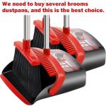 Broom and Dustpan Set with Self-Cleaning Teeth