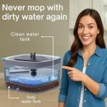 Smart Square Spin Mop and Bucket with 2 Pads