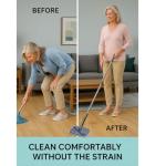 Smart Square Spin Mop and Bucket with 2 Pads