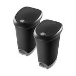 12.6 Gallon Locking Step-On Trash Can - 2-Pack