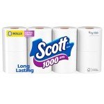 Scott Toilet Paper, 1000 Sheets per Roll, 8 Rolls