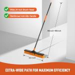 CLEANHOME 24” Heavy Duty Push Broom Brush