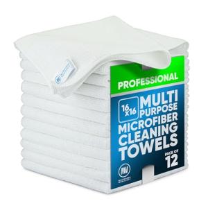 Microfiber Cleaning Cloths - White 12 Pack