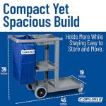 Carlisle Short Platform Janitorial Cart with Trash Bag