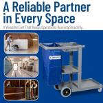 Carlisle Short Platform Janitorial Cart with Trash Bag