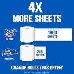 Scott Toilet Paper, 1000 Sheets per Roll, 8 Rolls