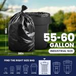 Heavy Duty Black Trash Bags - 55-60 Gallon (100 Count)