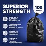 Heavy Duty Black Trash Bags - 55-60 Gallon (100 Count)