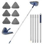 Long Handle Triangle Mop with 6 Microfiber Pads