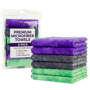 6-Pack Microfiber Towels for Home and Car