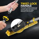 24" Heavy Duty Push Broom with Long Handle