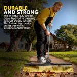 24" Heavy Duty Push Broom with Long Handle