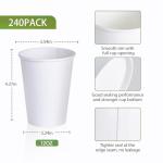LITOPAK 240 Pack Disposable Paper Coffee Cups