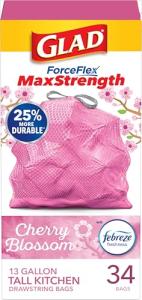 Glad ForceFlex MaxStrength 13 Gal Kitchen Trash Bags
