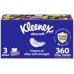Kleenex Ultra Soft Facial Tissues, 360 Total Tissues