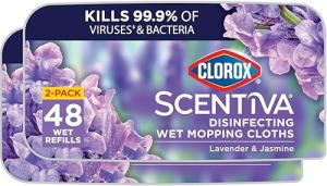 Clorox Scentiva Lavender Disinfecting Mop Pads, 48 Count