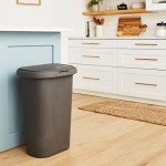Rubbermaid 13-Gallon Gray Trash Can with Lid