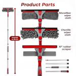 2-in-1 Squeegee Window Cleaner Tool with Extension