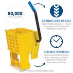 Red Mop Bucket with Side-Press Wringer, 26 Quarts