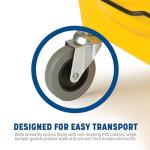 Red Mop Bucket with Side-Press Wringer, 26 Quarts